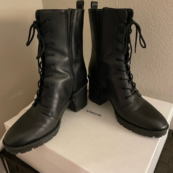 Vince water resistant black combat booties 8 - Picture 3 of 5
